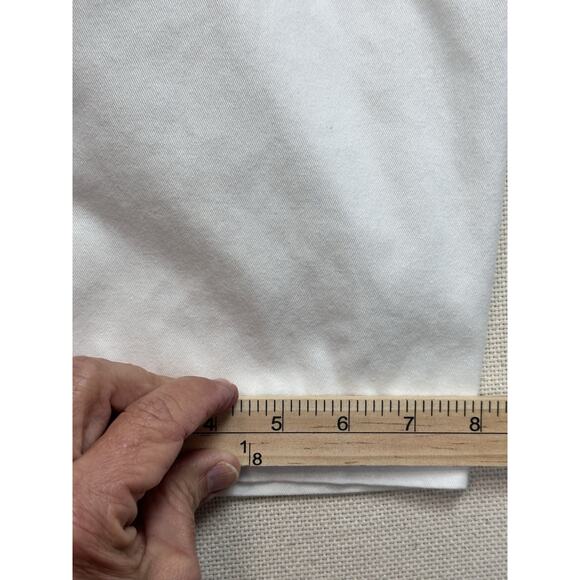 Talbots Women’s White Pants Loose Fit Elastic Waist 100% Cotton Sz 6 - Picture 12 of 16